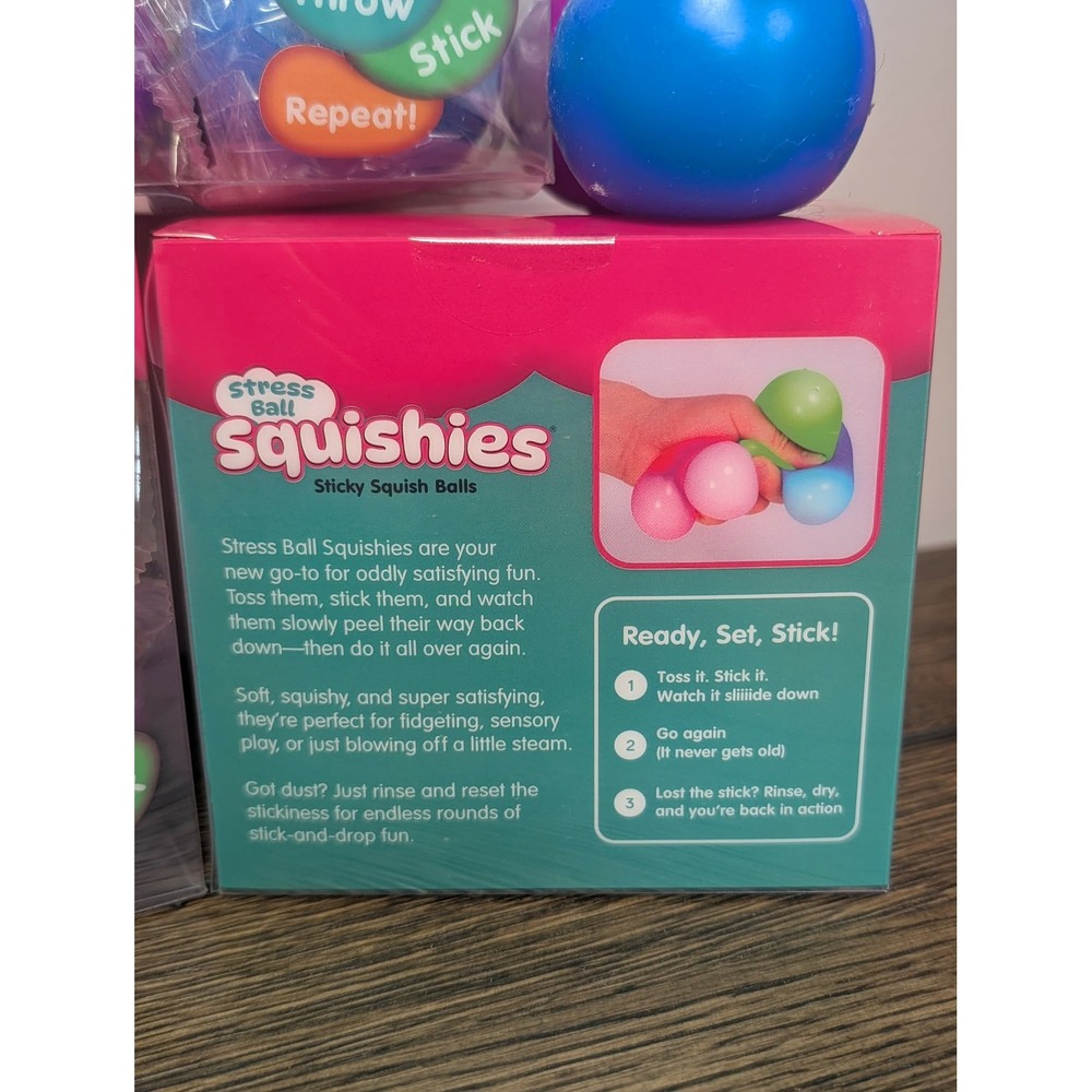 Squishies Sticky Fidget Stress Balls 8 Pack Sensory Toy New - Picture 6 of 8